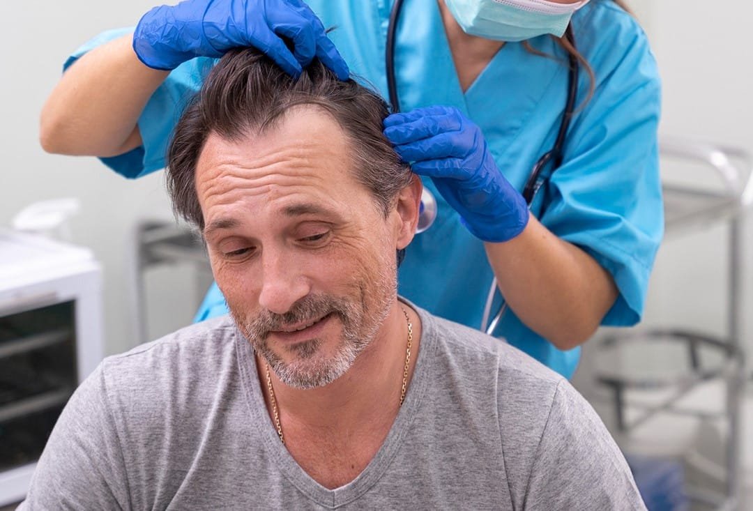 hair transplant process ongoing