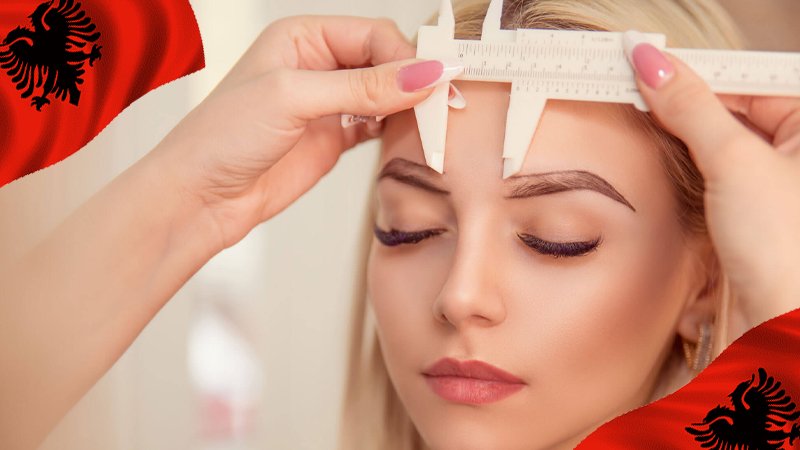 A girl going through eye brow transplant